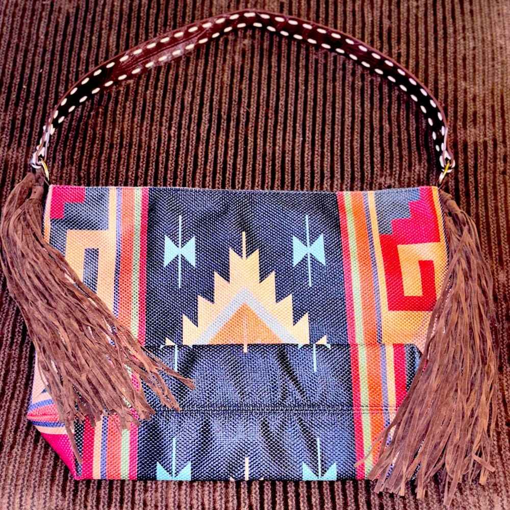 ✨NEW✨Sky River Aztec Fringe Tote Bag
